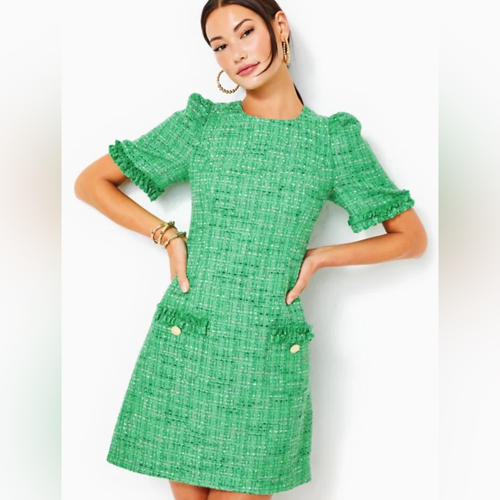 Ryner Boucle Tweed Shift Dress